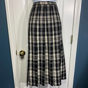PENDLETON Plaid Swirl Tartan Wool Pleated Midi Skirt